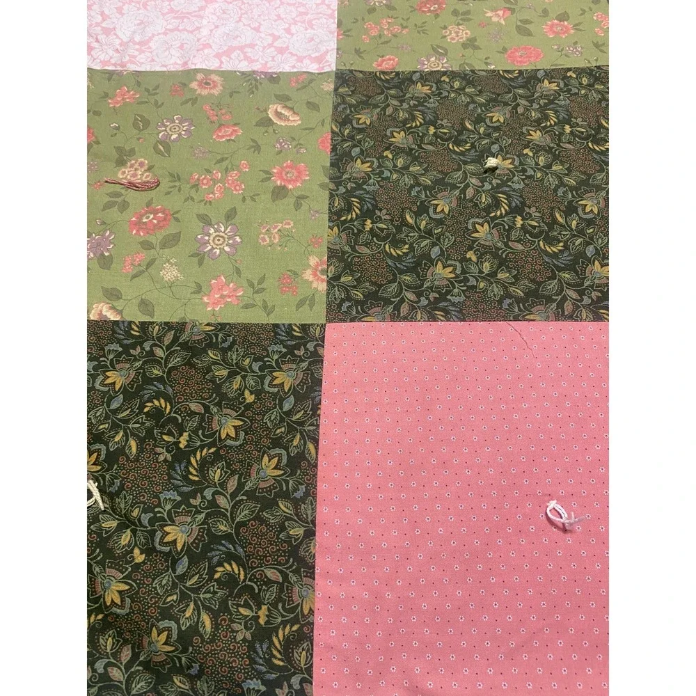 Pink And Green Squares Quilt 60x 79 In